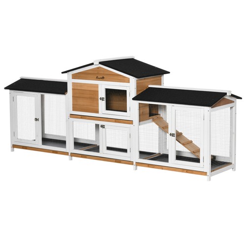 Pawhut rabbit hutch - pawhut, hutch,