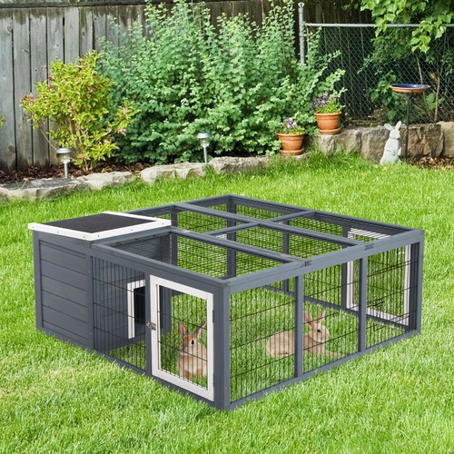 Pawhut rabbit hutch guinea - pawhut, hutch,