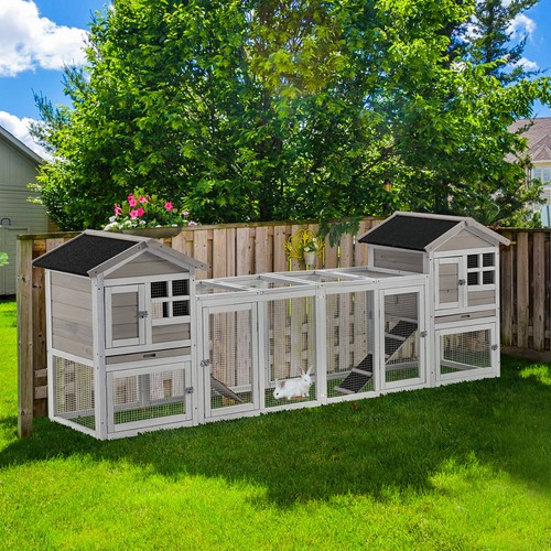 Pawhut rabbit hutch - 2,