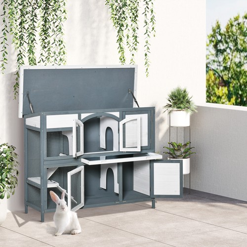 Pawhut rabbit hutch guinea - rabbit,