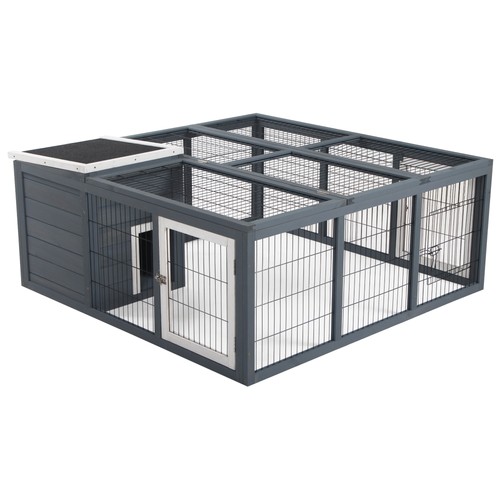 Pawhut rabbit hutch guinea - rabbit,