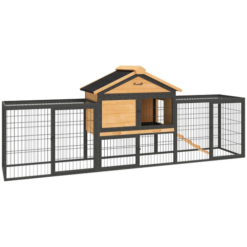 Pawhut rabbit hutch - pawhut,