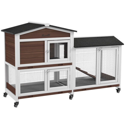 Pawhut wooden rabbit - wooden, hutch