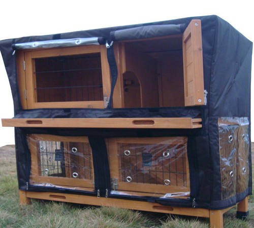 4ft large double rabbit hutch - rabbit,