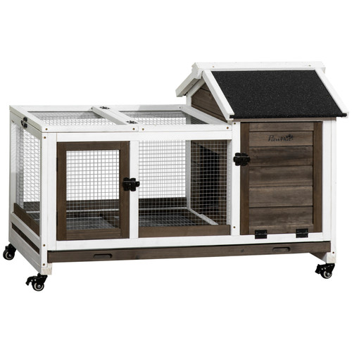 Pawhut rabbit hutch - rabbit,