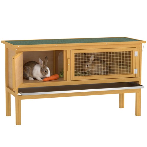 Pawhut wooden rabbit hutch - pawhut,