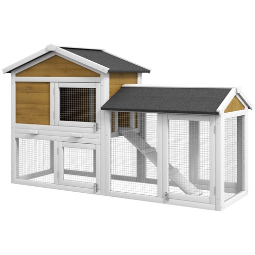 Pawhut rabbit hutch - pawhut, hutch,