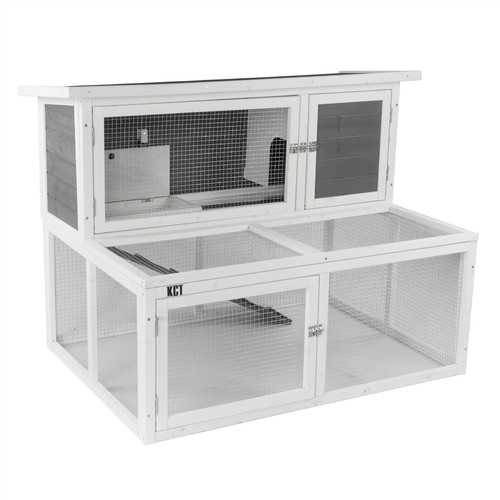Wooden rabbit hutch - rabbit, two