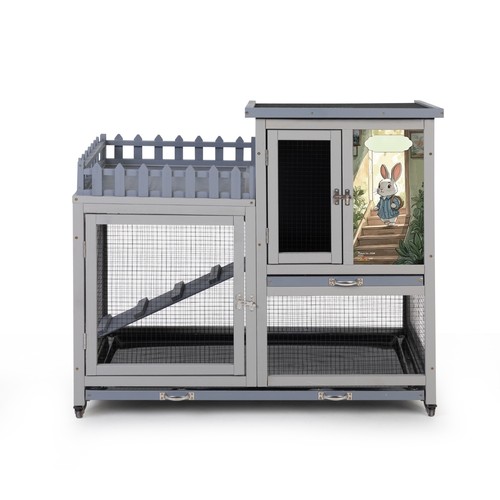Wooden rabbit hutch - wooden,