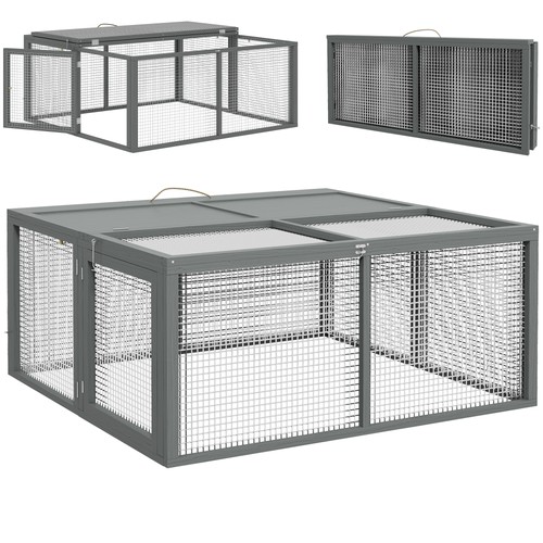 Pawhut rabbit hutch folding - rabbit,