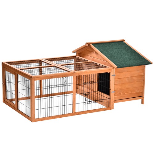 Pawhut rabbit hutch - pawhut, hutch,