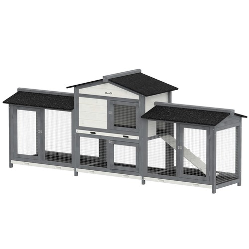 Pawhut rabbit hutch guinea - pawhut, hutch,