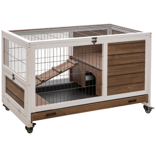 Pawhut elevated wood - elevated, rabbit