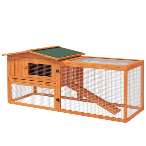 Pawhut rabbit hutch bunny - pawhut,