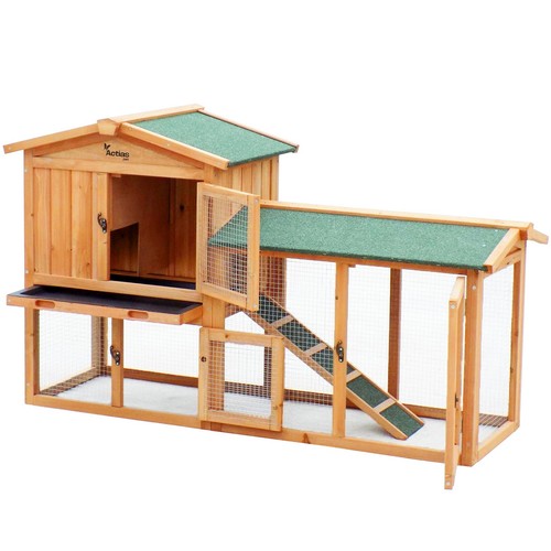 Wooden pet rabbit hutch bunny - wooden,