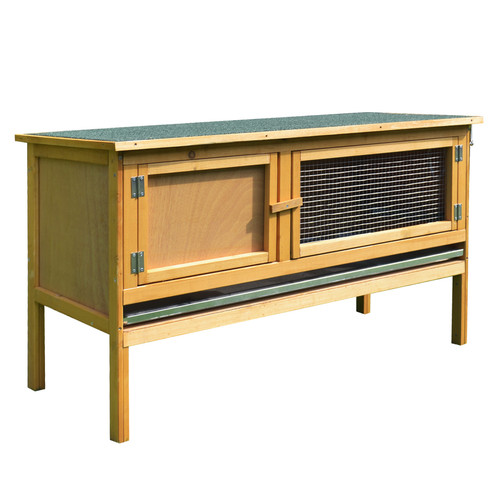 Pawhut wooden rabbit hutch - wooden,
