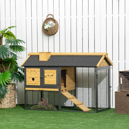 Pawhut rabbit hutch guinea - rabbit, hutch,