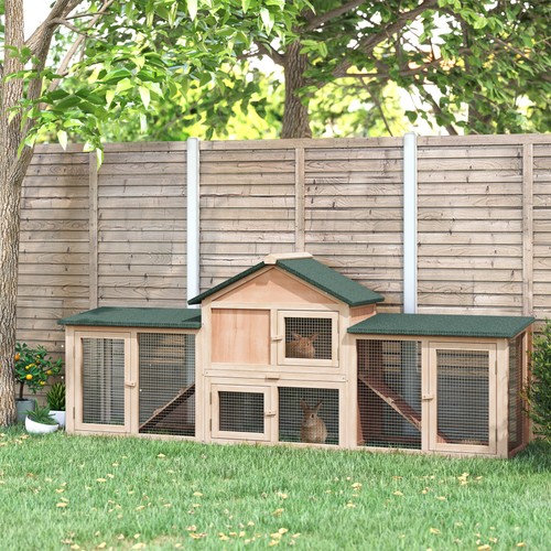 Pawhut rabbit hutch - pawhut, hutch,