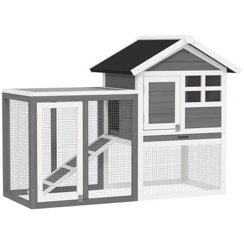 Pawhut rabbit hutch bunny - hutch,,