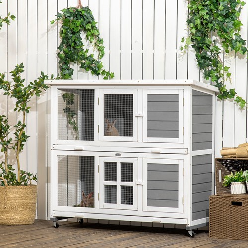 Pawhut rabbit hutch - hutch,, guinea