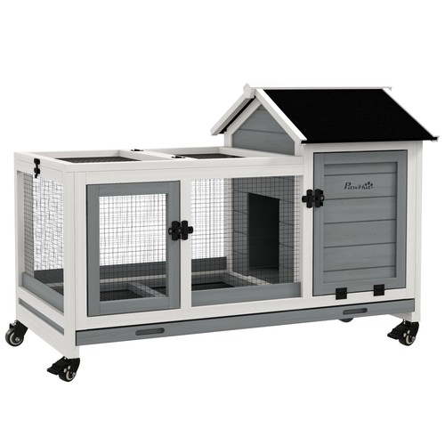 Pawhut rabbit hutch guinea - rabbit, hutch,