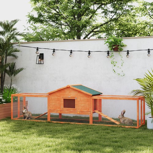 Pawhut rabbit hutch wooden - pawhut, hutch,