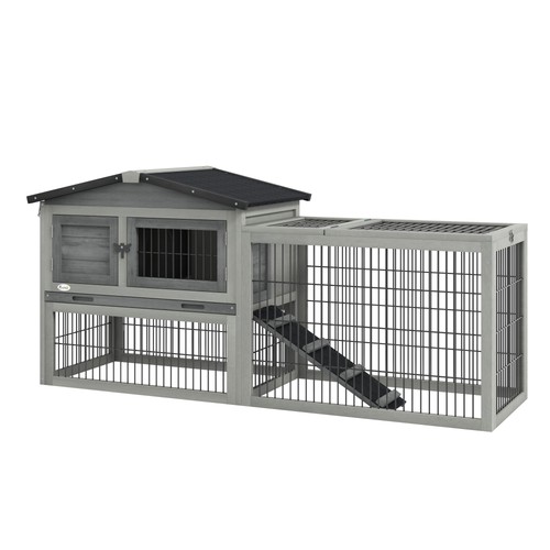 Pawhut rabbit hutch - pawhut,