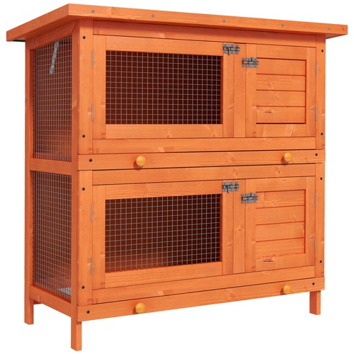 Pawhut rabbit hutch guinea - pawhut,